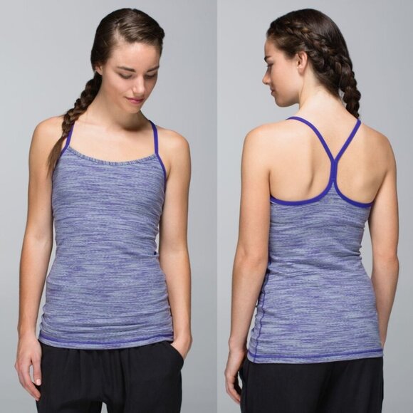 lululemon athletica Tops - Lululemon Purple Spacedye Luon Strappy Racerback Power Y Tank